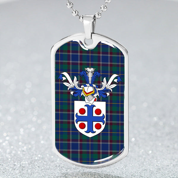 Belfrage (Belfarge) Modern Clan Badge Classic Tartan Dog Tag Necklace