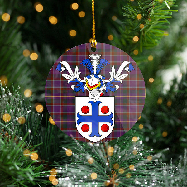 Belfrage (Belfarge) Weathered Clan Badge Tartan Plastic Christmas Ornaments