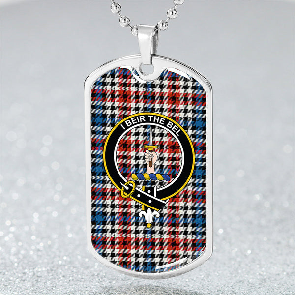 Bell Border (Bell Southern Bell) Ancient Clan Badge Classic Tartan Dog Tag Necklace