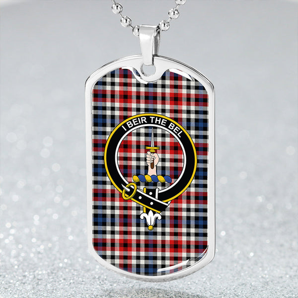 Bell Border (Bell Southern Bell) Modern Clan Badge Classic Tartan Dog Tag Necklace