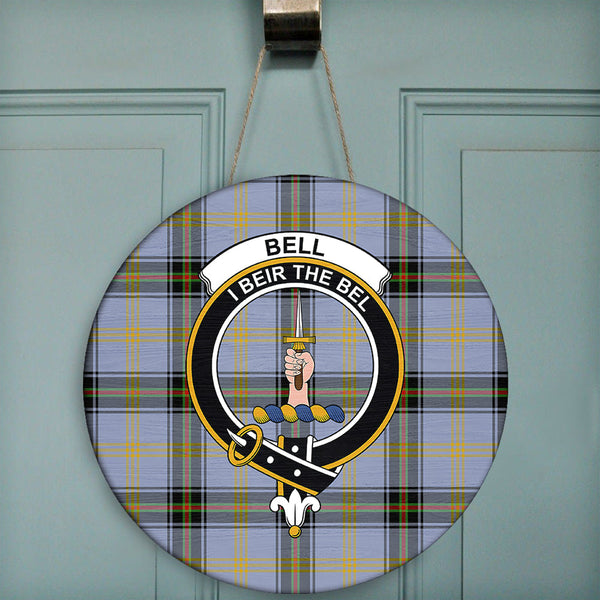 Bell of the Borders Tartan Classic Crest Round Wooden Sign