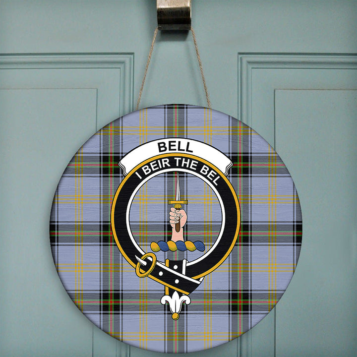 Bell of the Borders Tartan Classic Crest Round Wooden Sign