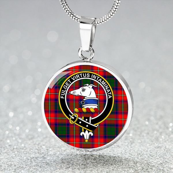 Belshes Clan Badge Tartan Classic Circle Necklace