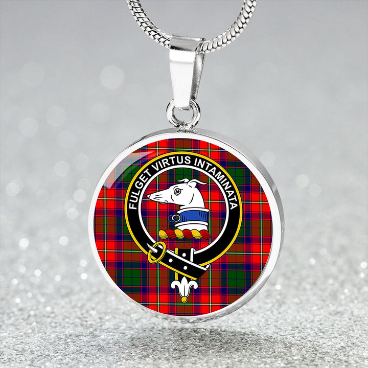 Belshes Clan Badge Tartan Classic Circle Necklace