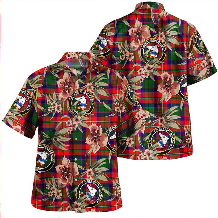 Belshes Clan Badge Tartan Aloha Hawaiian Shirt Tropical Old Style