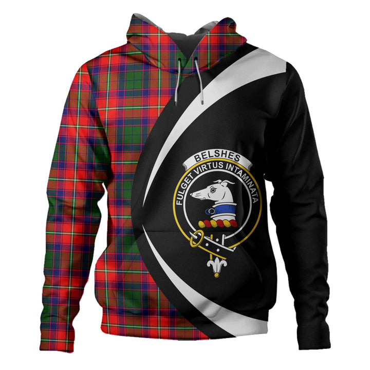 Belshes Clan Badge Tartan Hoodie Circle Style