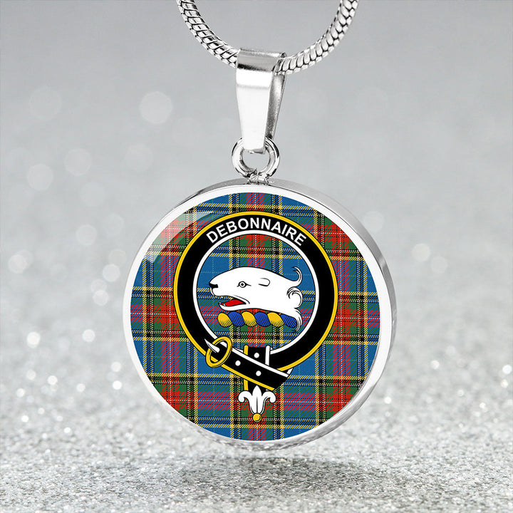 Bethune Ancient Clan Badge Tartan Classic Circle Necklace
