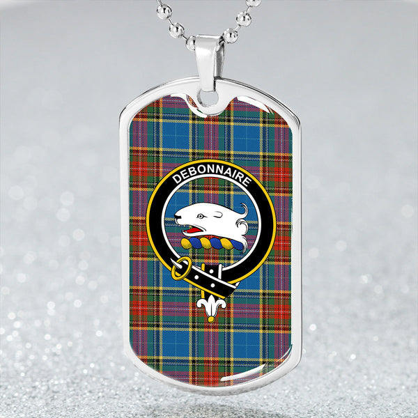 Bethune Ancient Clan Badge Classic Tartan Dog Tag Necklace