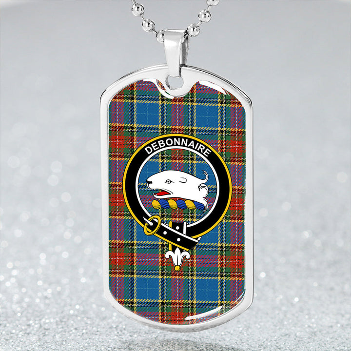 Bethune Ancient Clan Badge Classic Tartan Dog Tag Necklace