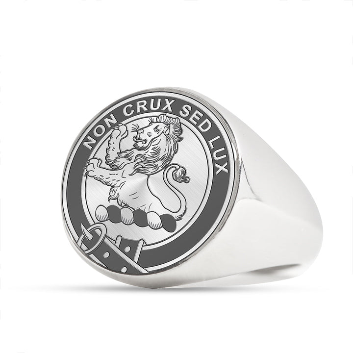 Black Clan Badge Engraved Signet Ring