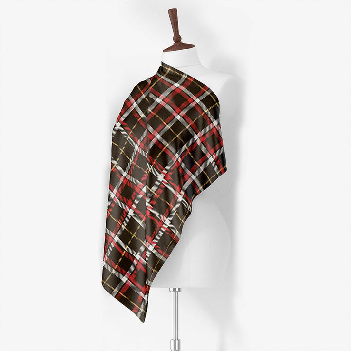 Black (DCD) Weathered Tartan Classic Silk Habotai Square Scarf