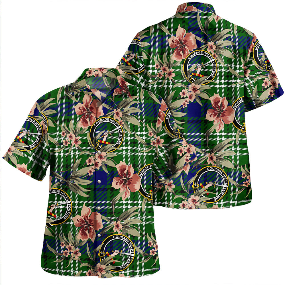 Blackadder Tartan Vintage Leaves Hawaiian Shirt main image 0