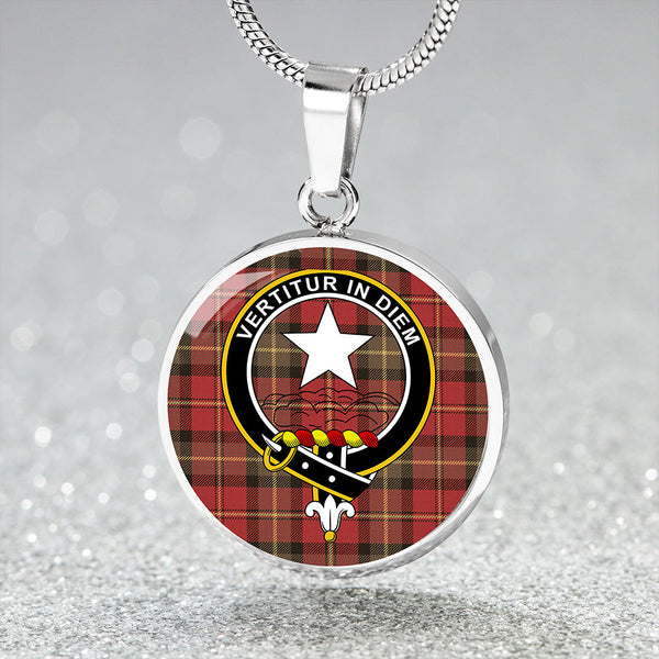 Blackstock Dress Weathered Clan Badge Tartan Classic Circle Necklace