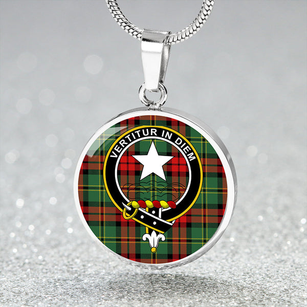 Blackstock Hunting Modern Clan Badge Tartan Classic Circle Necklace