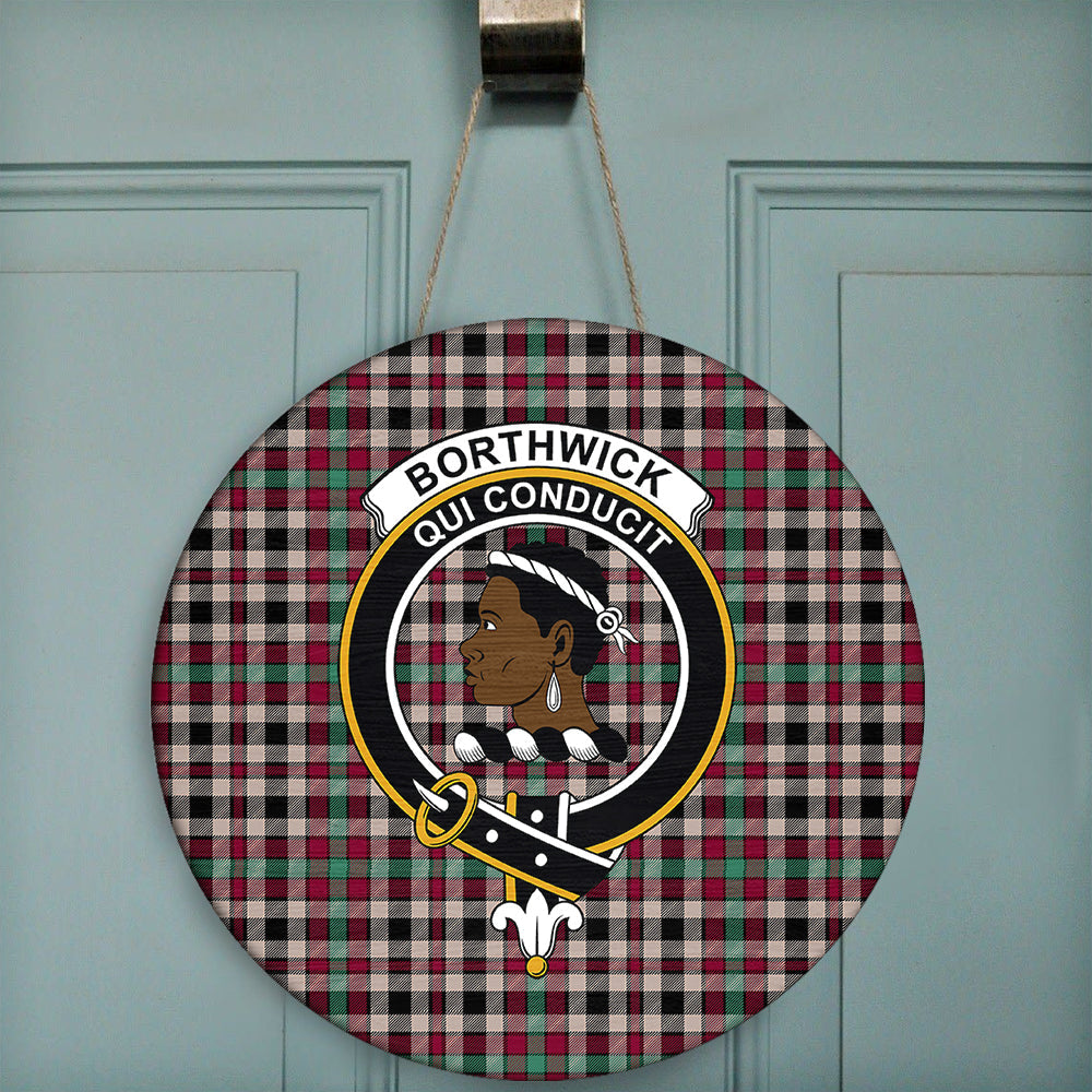 Borthwick Ancient Tartan Crest Garden Flag - Celtic Thistle Style