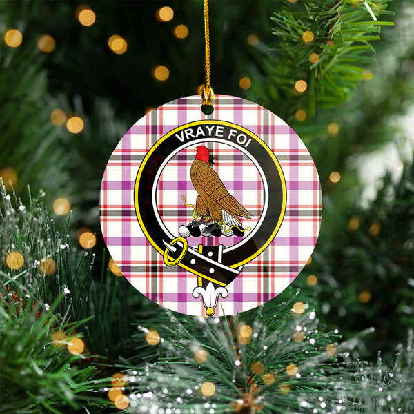 Boswell Dress Weathered Clan Badge Tartan Plastic Christmas Ornaments