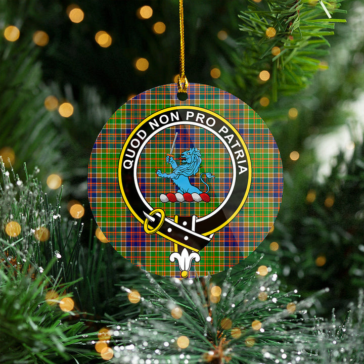Bowie Modern Clan Badge Tartan Plastic Christmas Ornaments