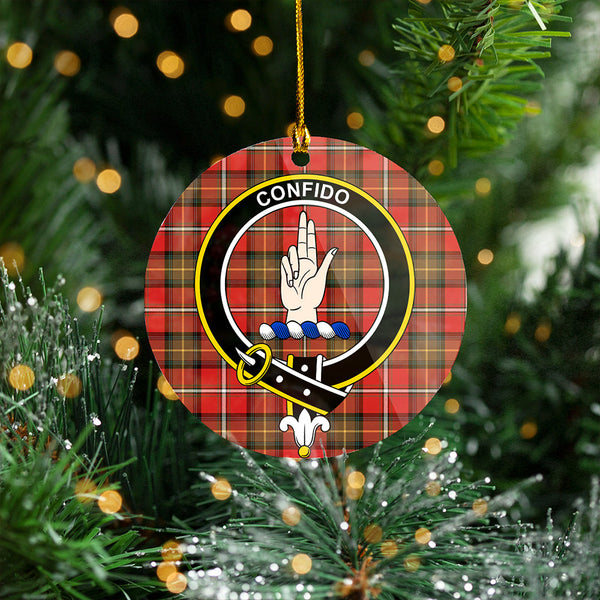Boyd Weathered Clan Badge Tartan Plastic Christmas Ornaments