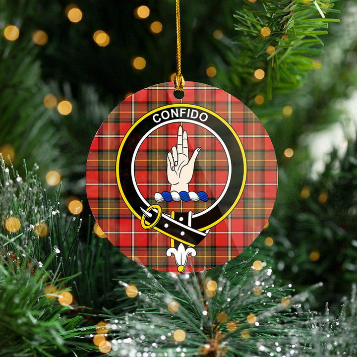 Boyd Weathered Clan Badge Tartan Plastic Christmas Ornaments