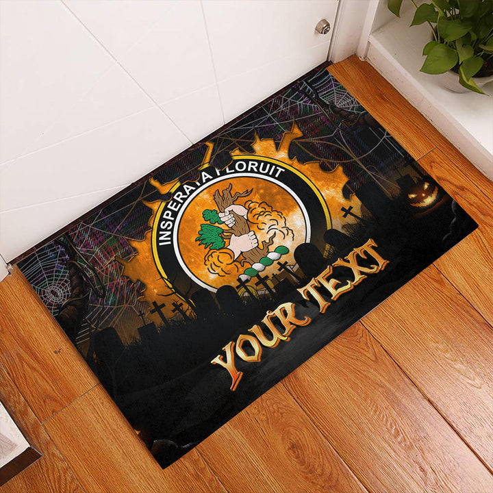 Braveheart Warrior (Watson #2) Ancient Clan Badge Tartan Personalize Doormat Happy Halloween Style