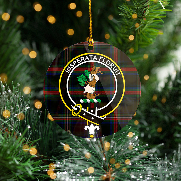 Braveheart Warrior (Wate #2) Modern Clan Badge Tartan Plastic Christmas Ornaments