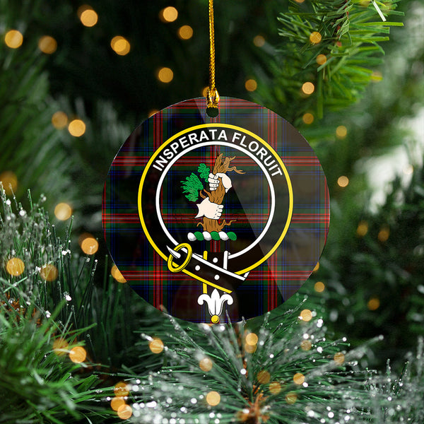 Braveheart Warrior (Watt #2) Modern Clan Badge Tartan Plastic Christmas Ornaments