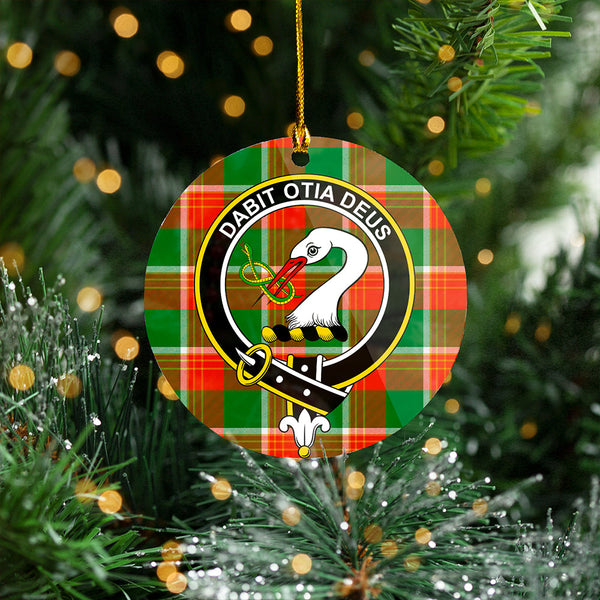 Brisbane Ancient Clan Badge Tartan Plastic Christmas Ornaments