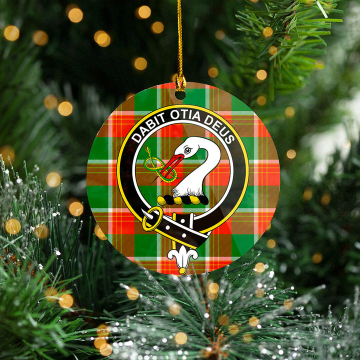 Brisbane Ancient Clan Badge Tartan Plastic Christmas Ornaments
