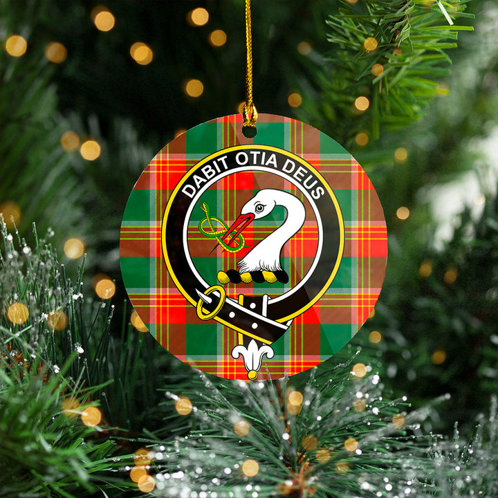 Brisbane Modern Clan Badge Tartan Plastic Christmas Ornaments