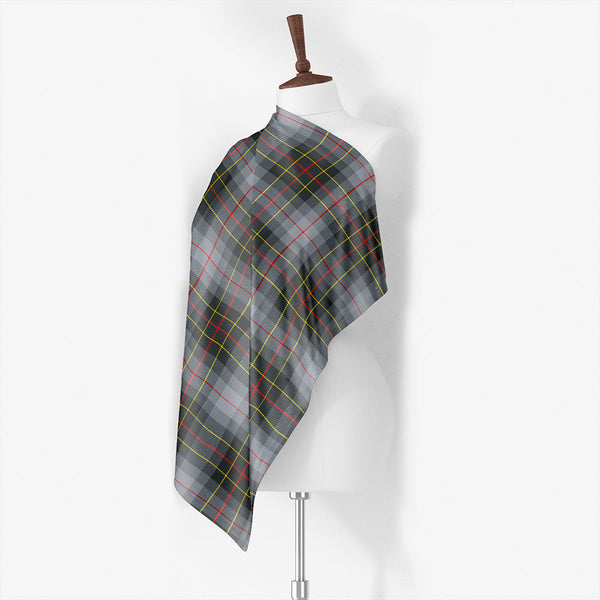 Brodie Silver (Brodie Muted) Modern Tartan Classic Silk Habotai Square Scarf