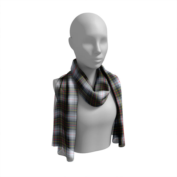 Brodie Silver (Brodie Muted) Modern Tartan Classic Silk Habotai Long Scarf
