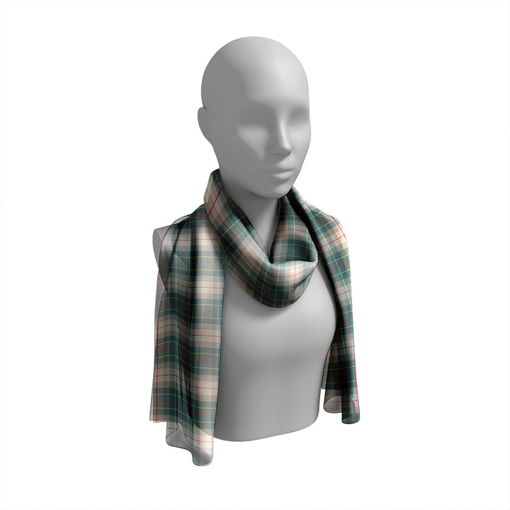 Brodie Silver (Brodie Muted) Weathered Tartan Classic Silk Habotai Long Scarf