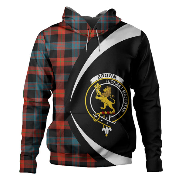 Brown (Broun) Ancient Clan Badge Tartan Hoodie Circle Style