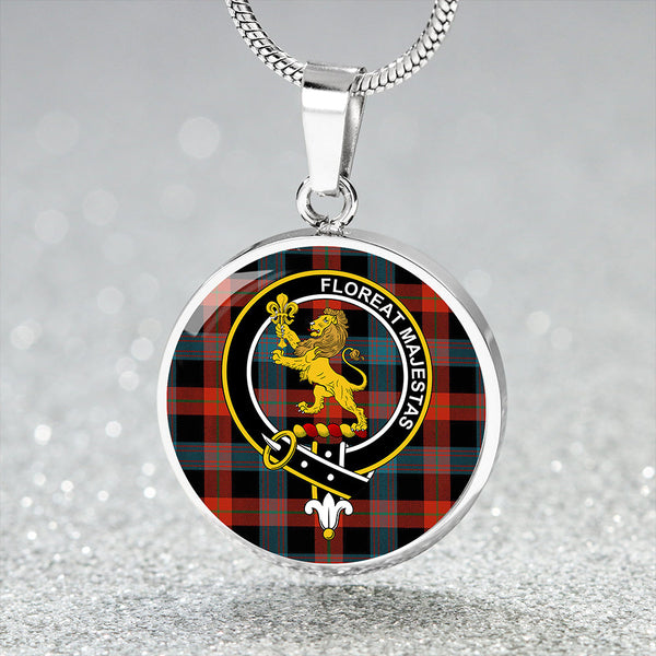 Brown (Broun) Ancient Clan Badge Tartan Classic Circle Necklace