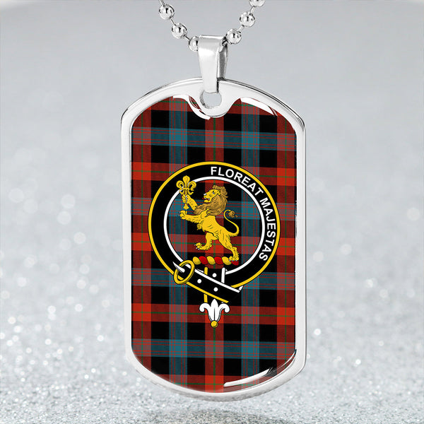 Brown (Broun) Ancient Clan Badge Classic Tartan Dog Tag Necklace