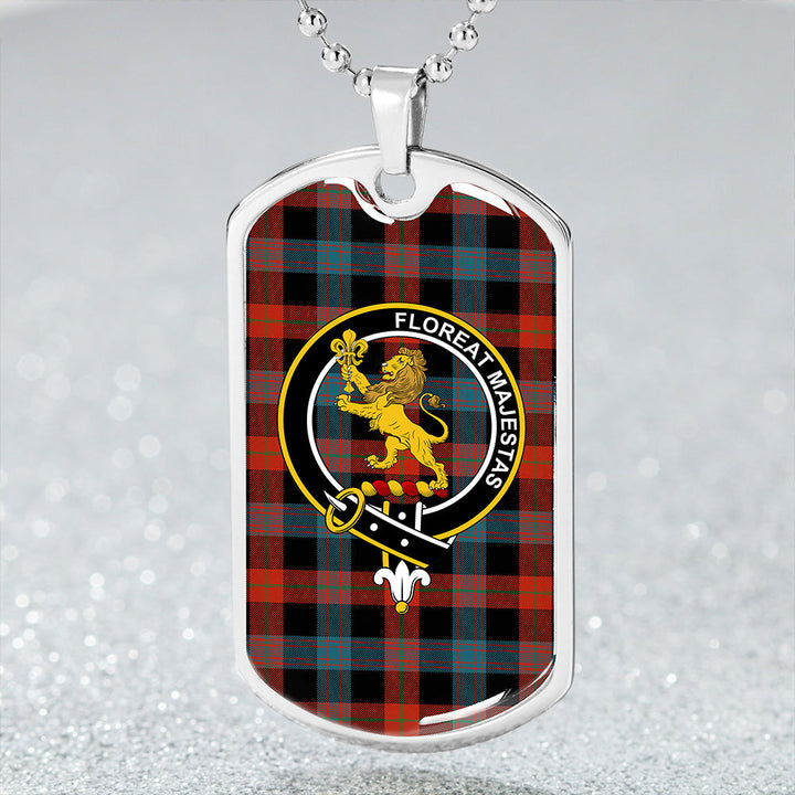 Brown (Broun) Ancient Clan Badge Classic Tartan Dog Tag Necklace