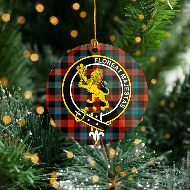 Brown (Broun) Ancient Clan Badge Tartan Plastic Christmas Ornaments