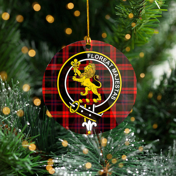 Brown (Broun) Modern Clan Badge Tartan Plastic Christmas Ornaments