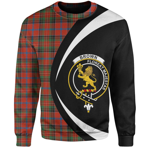 Brown of Castledean (Broun of Castledean) Ancient Clan Badge Tartan Sweatshirt Circle Style Personalized