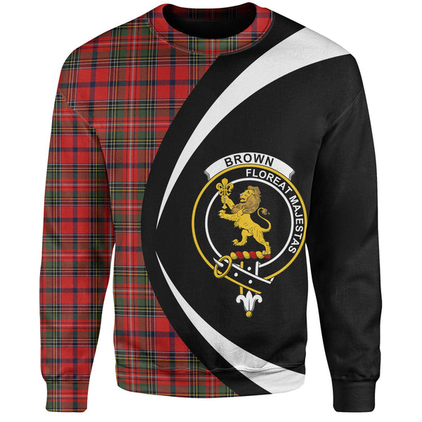 Brown of Castledean (Broun of Castledean) Modern Clan Badge Tartan Sweatshirt Circle Style Personalized