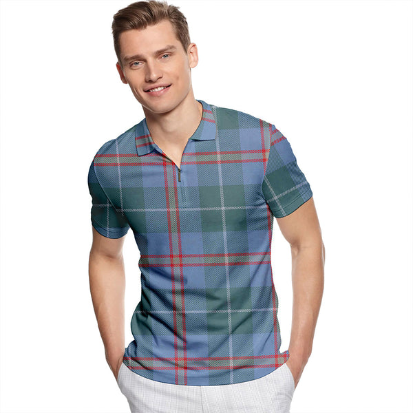 Bryson 1988 Weathered Tartan Classic Lapel Zip Short Sleeve Polo