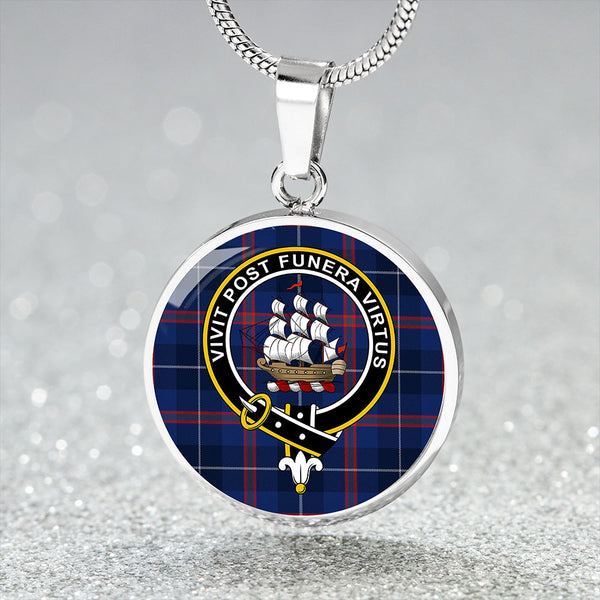 Bryson Modern Clan Badge Tartan Classic Circle Necklace