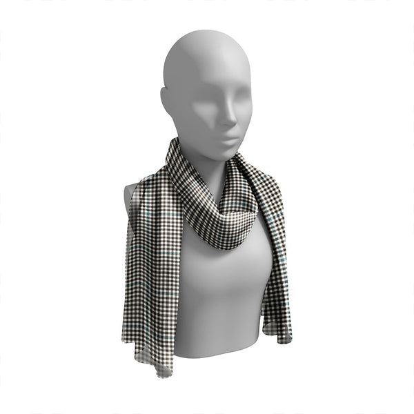 Buccleuch Check Weathered Tartan Classic Silk Habotai Long Scarf