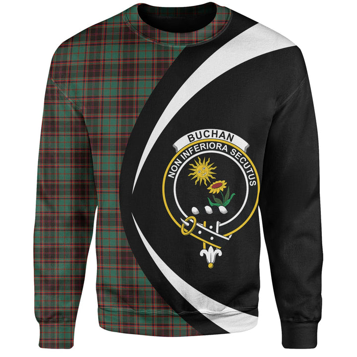 Buchan Ancient Clan Badge Tartan Sweatshirt Circle Style Personalized