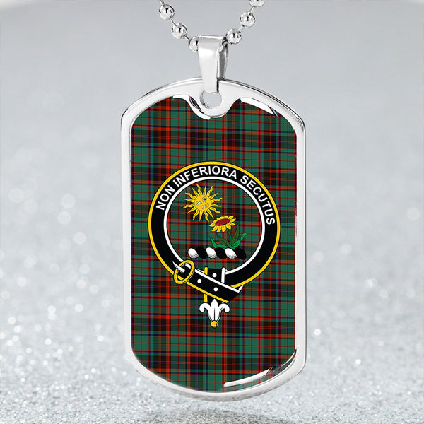 Buchan Ancient Clan Badge Classic Tartan Dog Tag Necklace