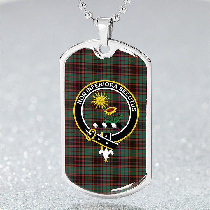 Buchan Ancient Clan Badge Classic Tartan Dog Tag Necklace