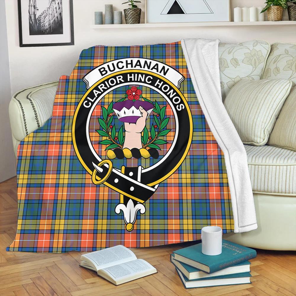 Buchanan Ancient Tartan Crest Premium Blanket