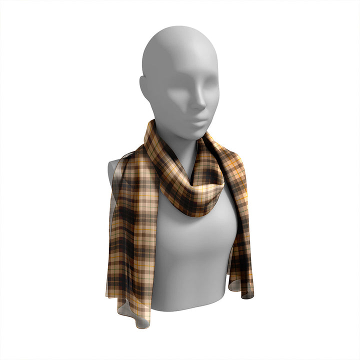 Buchanan Hunting Weathered Tartan Classic Silk Habotai Long Scarf