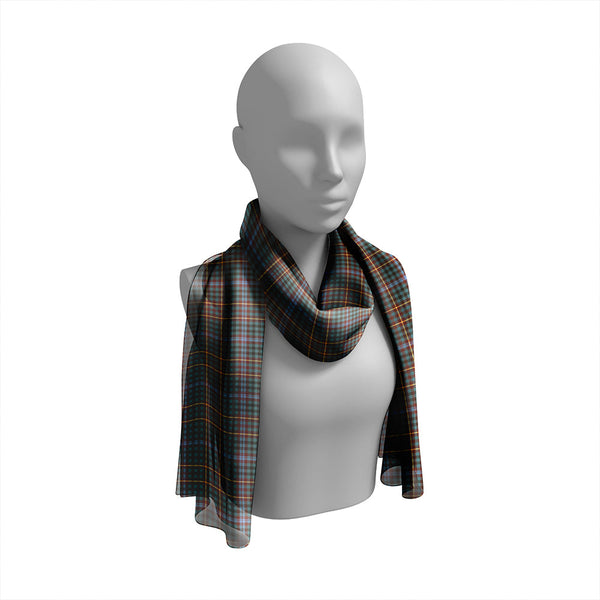 Buchanan Hunting #4 Weathered Tartan Classic Silk Habotai Long Scarf