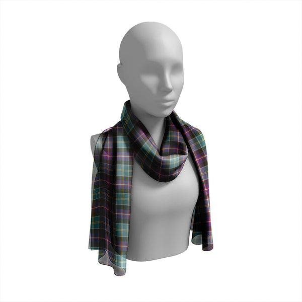 Bullman Weathered Tartan Classic Silk Habotai Long Scarf